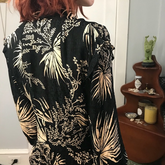 Ba&sh Black Floral Button Down Maxi Folk Dress - Picture 14 of 14